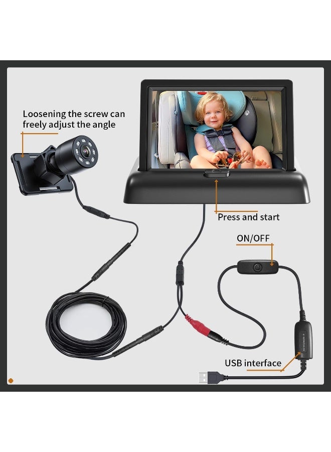 Itomoro Baby Car Camera, View Infant in Rear Facing Seat with Wide Crystal Clear View, USB Easy Install car Camera for Baby 1080P - Image 2