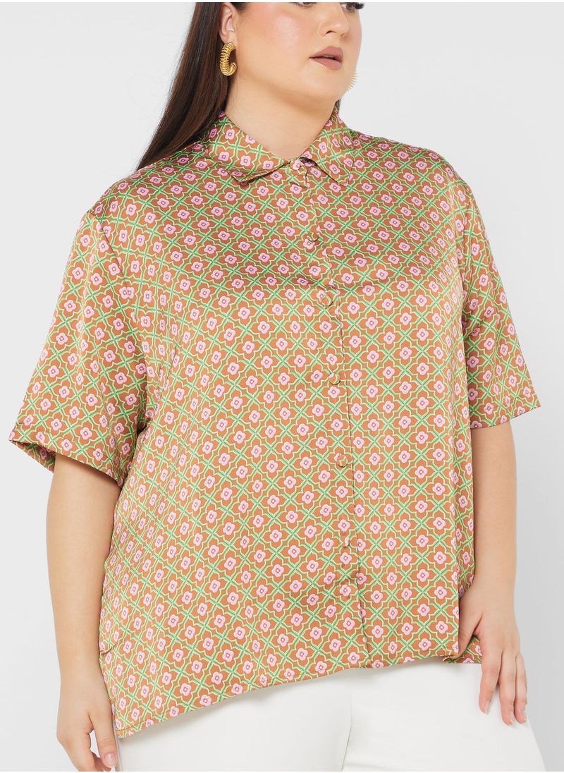 Cotton On Curve Short Sleeve Satin Shirt  - Image 3