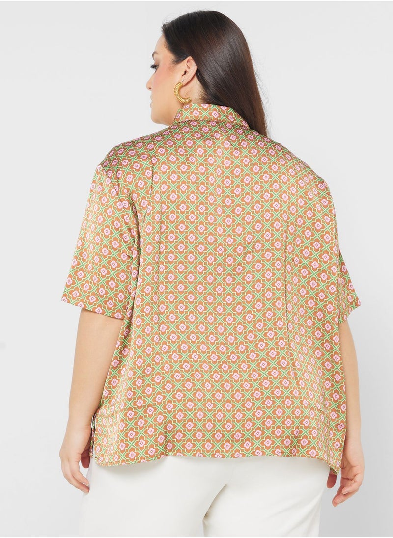 Cotton On Curve Short Sleeve Satin Shirt  - Image 2