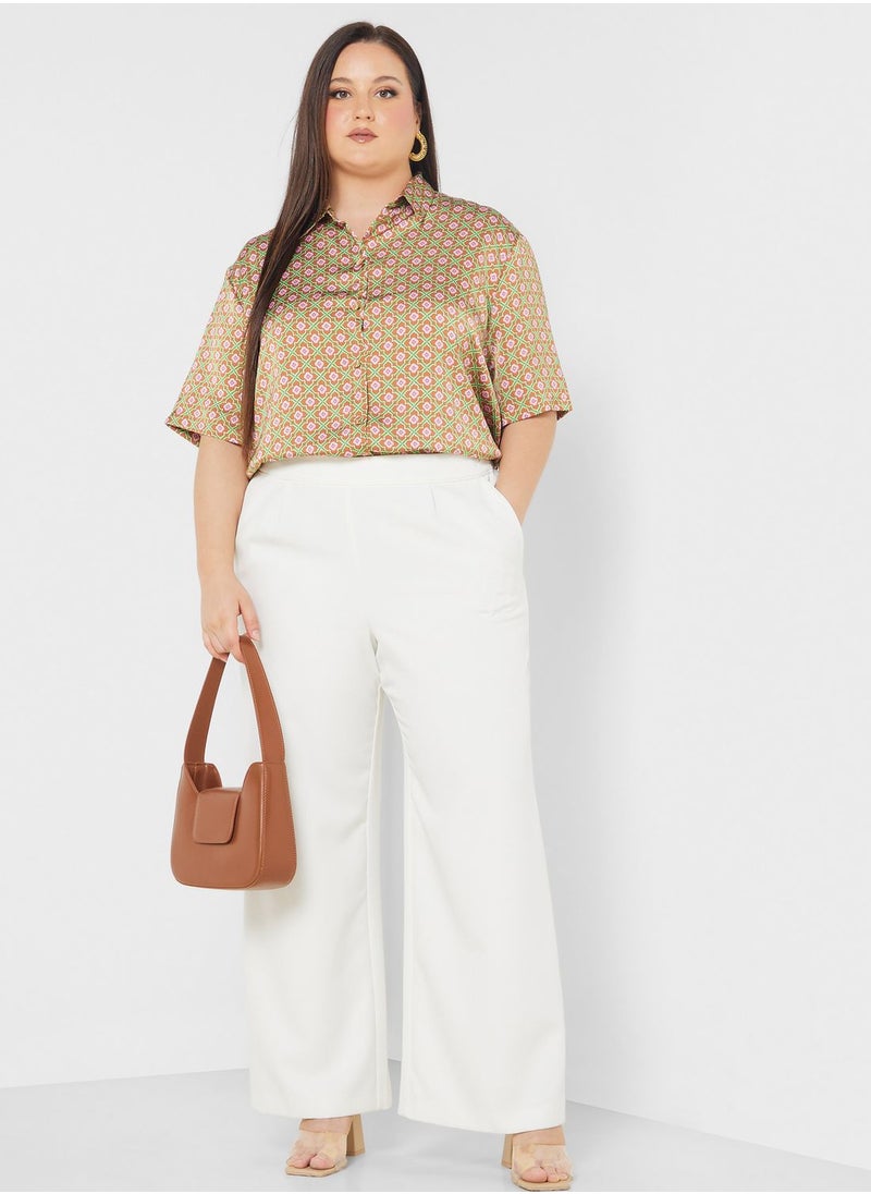Cotton On Curve Short Sleeve Satin Shirt  - Image 4