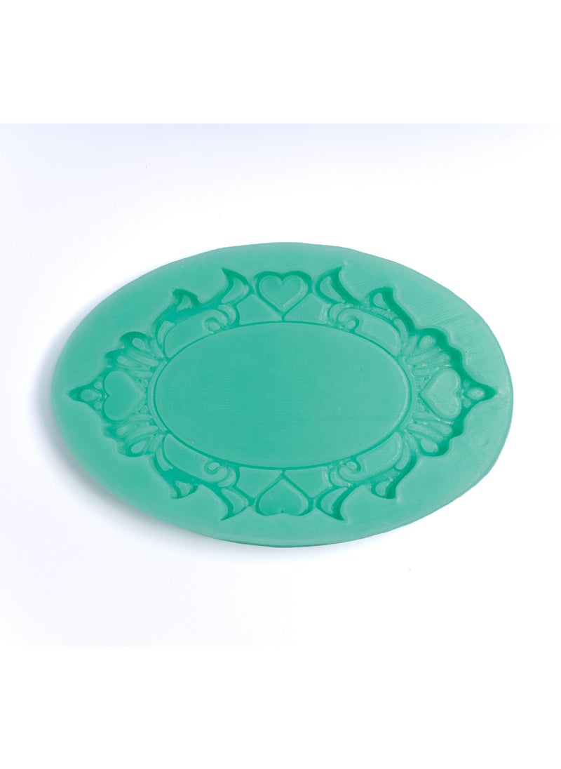 ماركة غير محددة قالب من السيليكون بإطار مرآة على شكل قلب بيضاوي مزخرف على الطراز الباروكي العتيق  - Image 2