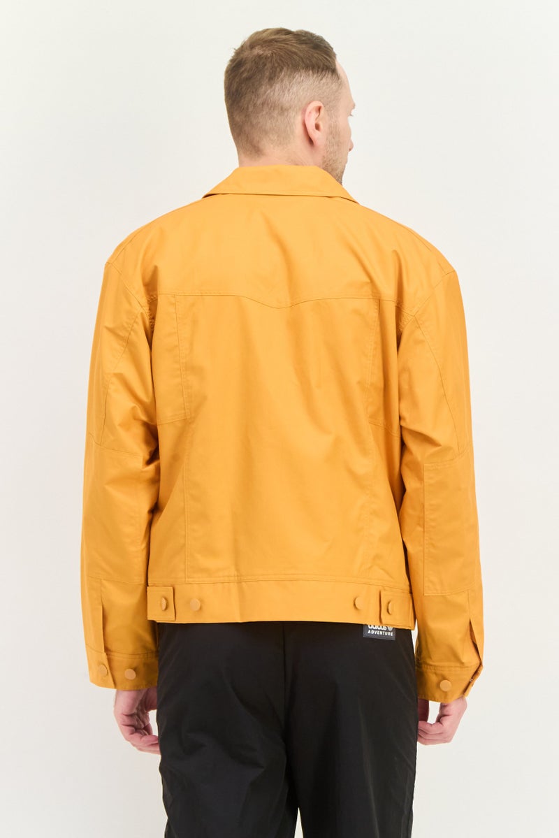 adidas Originals Men Sportswear Fit Embroidered Logo Outdoor Jacket Shirts, Orange  - Image 3