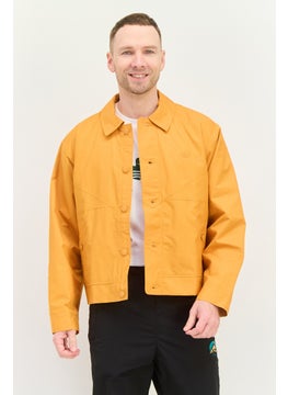 adidas Originals Men Sportswear Fit Embroidered Logo Outdoor Jacket Shirts, Orange  - Image 1