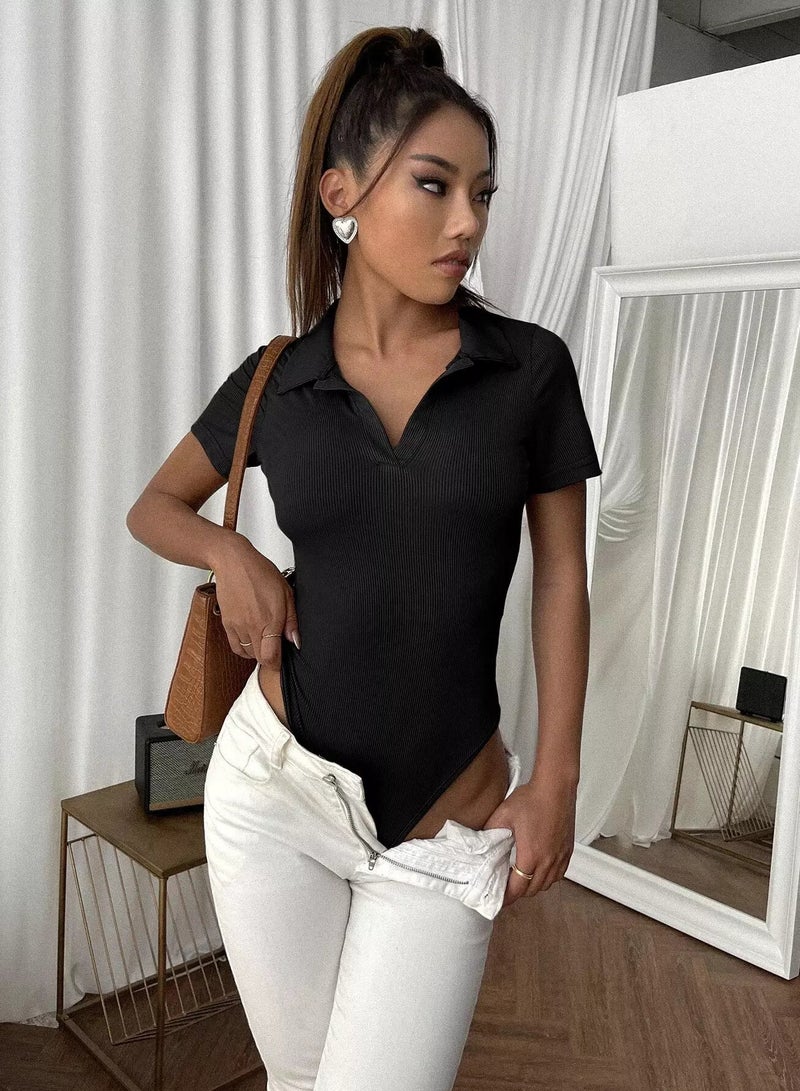 Solid Skinny Tee Bodysuit - Image 4