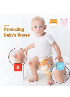 Oasisgalore 2 Pairs of Orange & Pink Breathable Baby Knee Pads, Anti-Slip Crawling Protectors with Sponge Pad  - Image 2