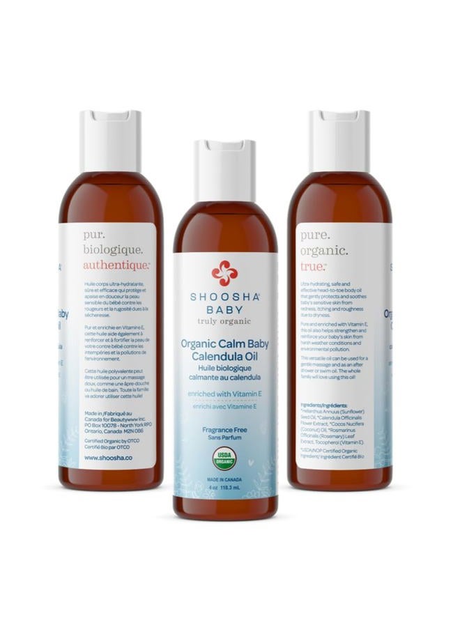 Shoosha Organic Calendula Oil Fragrance Free, for Babies, Real Calendula Oil, Calendula Massage Oil Moisturizer, Hypoallergenic, Gluten-Free, 100% Biodegradable - - Image 2