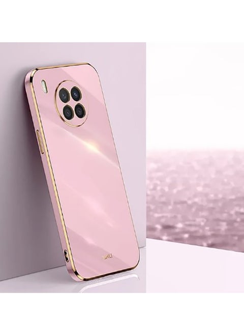 متوافق مع غطاء Honor 50 Lite، قشرة ناعمة من الكروم المطلي بالذهب، حافظة رفيعة وناعمة مقاومة للصدمات حماية كاملة لهاتف Honor 50 Lite (وردي)