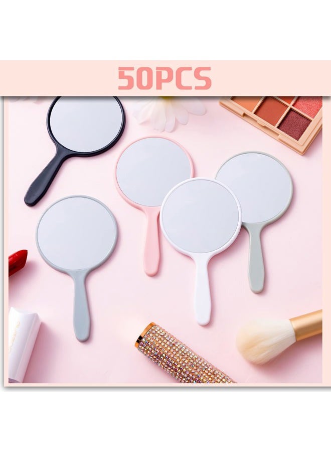 Vinsot 50 Pieces Handheld Mirror Small Hand Mirror Bulk with Handle Plastic Travel Makeup Cosmetic Compact Portable Vanity 3.94 x 2.16 Inch for Women Men Girls Kids Daily DIY Use(50 Pieces) - Image 5