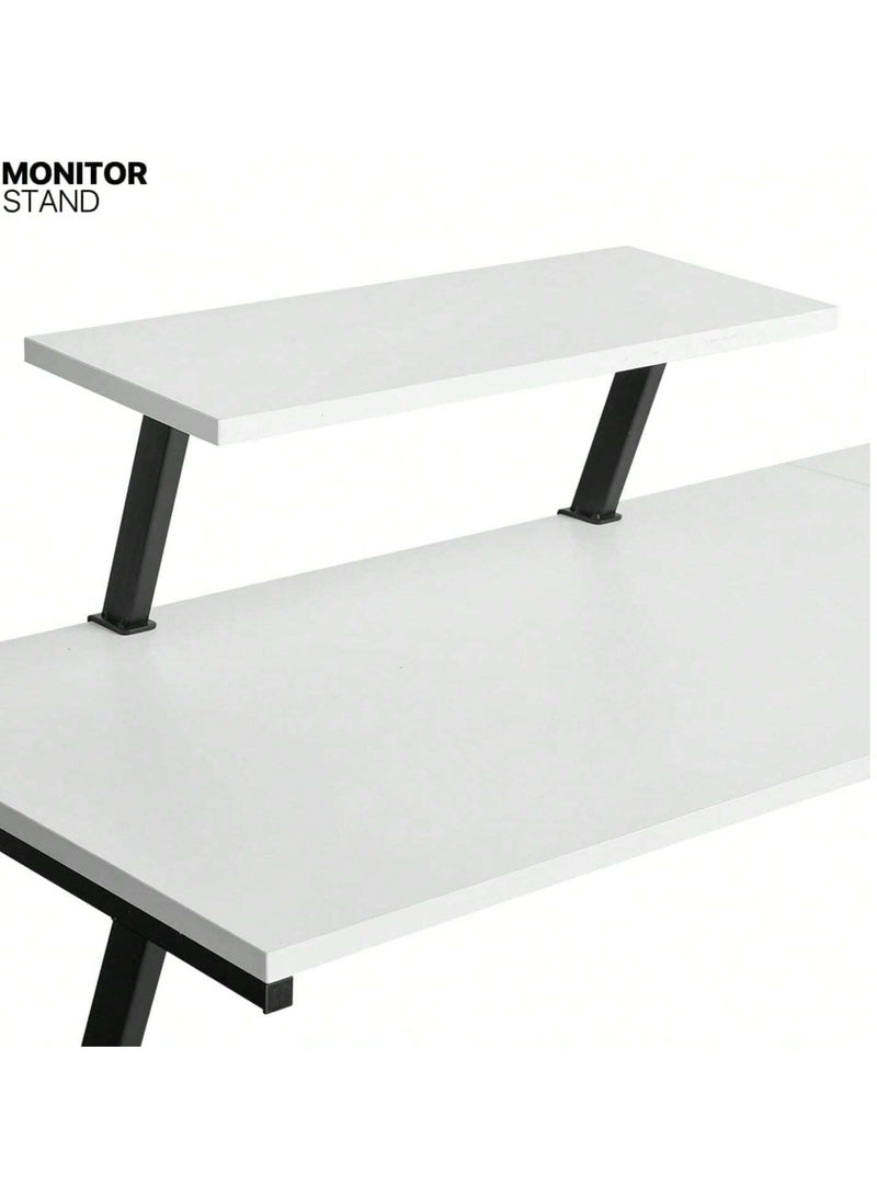 زويهاو مكتب زاوية على شكل حرف L مقاس 50.8 بوصة طاولة كمبيوتر مكتب منزلي للألعاب - Image 5