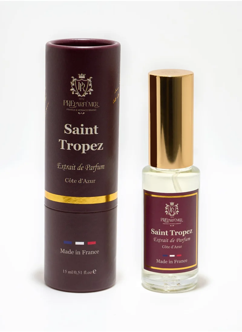 بريبارفيومر معطر من فرنسا اكستريت دي بارفان سان تروبيه للنساء - عطر خشبي، زهري وفاكهي - عطر فاخر يدوم طويلاً، 15 مل