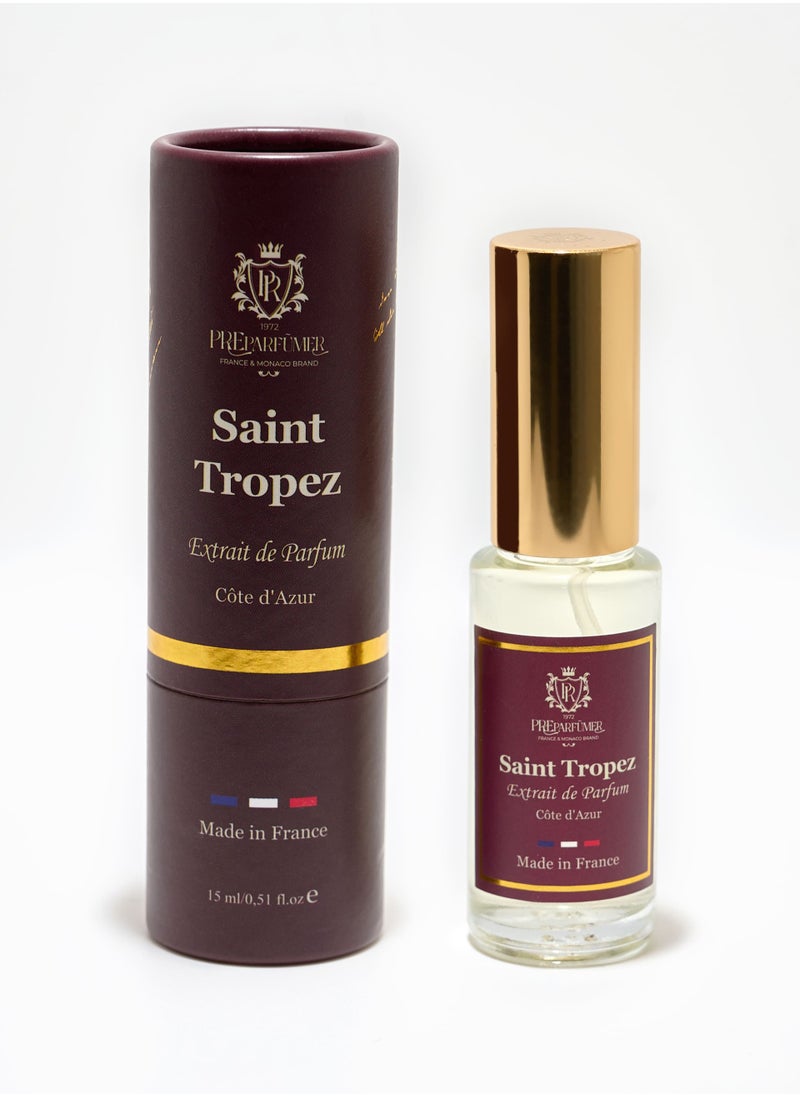 PREPARFUMER From France Extrait de Parfum SaintTropez for Women- Woody, Floral and Fruity Fragrance - Long Lasting Luxury Perfume, 15 ml  - Image 1