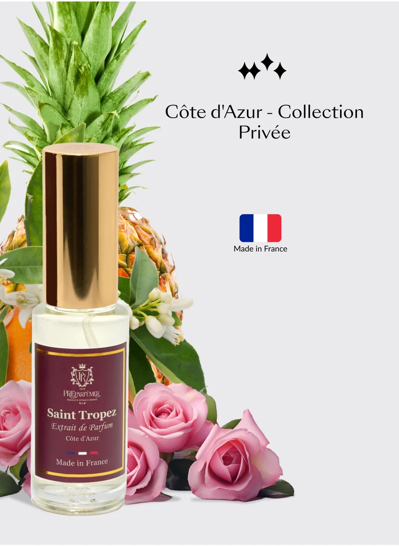 بريبارفيومر معطر من فرنسا اكستريت دي بارفان سان تروبيه للنساء - عطر خشبي، زهري وفاكهي - عطر فاخر يدوم طويلاً، 15 مل