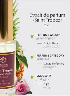 PREPARFUMER From France Extrait de Parfum SaintTropez for Women- Woody, Floral and Fruity Fragrance - Long Lasting Luxury Perfume, 15 ml  - Image 5