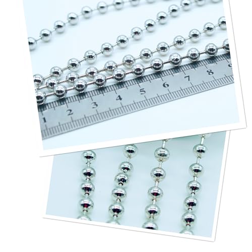 Glory Qin 6mm Stainless Steel Ball Chains & 5 Matching connectors (6mm, 5 feet) - Image 3