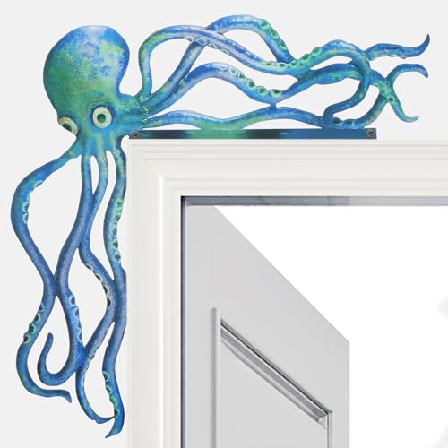 YBEATY Door Frame Decoration Metal Cute Themed Statue Home Decor Sea Monster Figurines Sitter Corner Sign Wall Sculpture Coastal Decoration for Indoor Outdoor Window Home Office Bar Bathroom - Image 1
