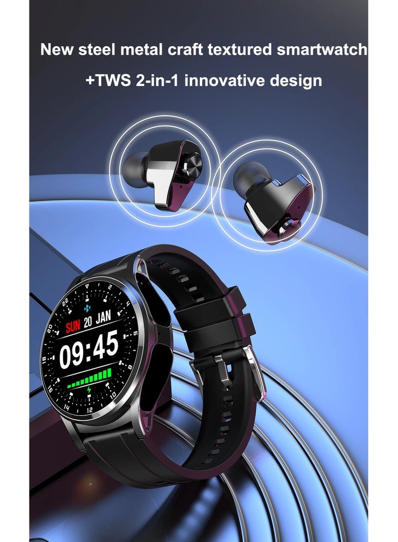AROAQ GT66 Smart Watch With Earbuds 1.39inch Round Fitness Tracker With Heart Rate Sleep Monitor 100+ Sport Modes Sports Watch For Men Women  - Image 3