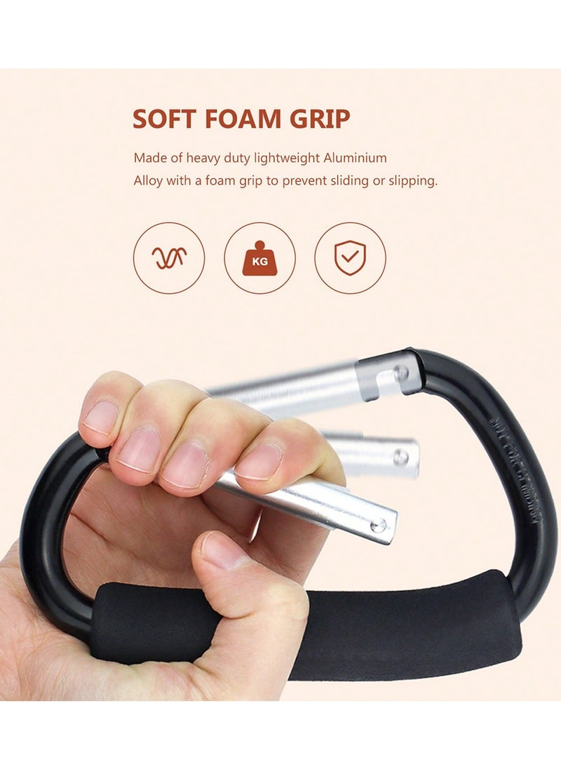 Generic - 2PCS Shopping Bag Holder Handle Carrier Tool, Multi-Purpose Snap Hook Stroller Hook Set with Soft Foam Grip for Hanging - Image 1