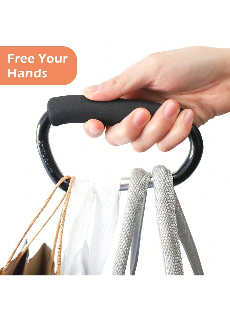 Generic - 2PCS Shopping Bag Holder Handle Carrier Tool, Multi-Purpose Snap Hook Stroller Hook Set with Soft Foam Grip for Hanging - Image 1