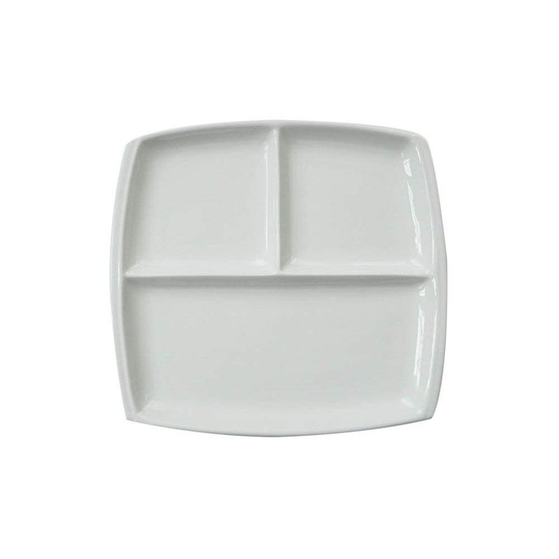 FLYING BALLOON 4pcs Elegant Quadrate Shaped Ceramic Divided Plate Dinner Plates Luncheon Plates Salad Plates Dishes for Kitchen, White - Image 4