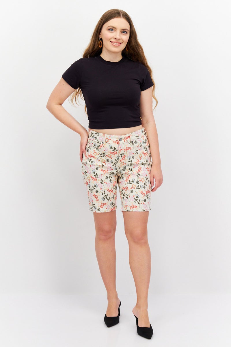 NYDJ Women Floral Print Denim Shorts, Multicolor - Image 3