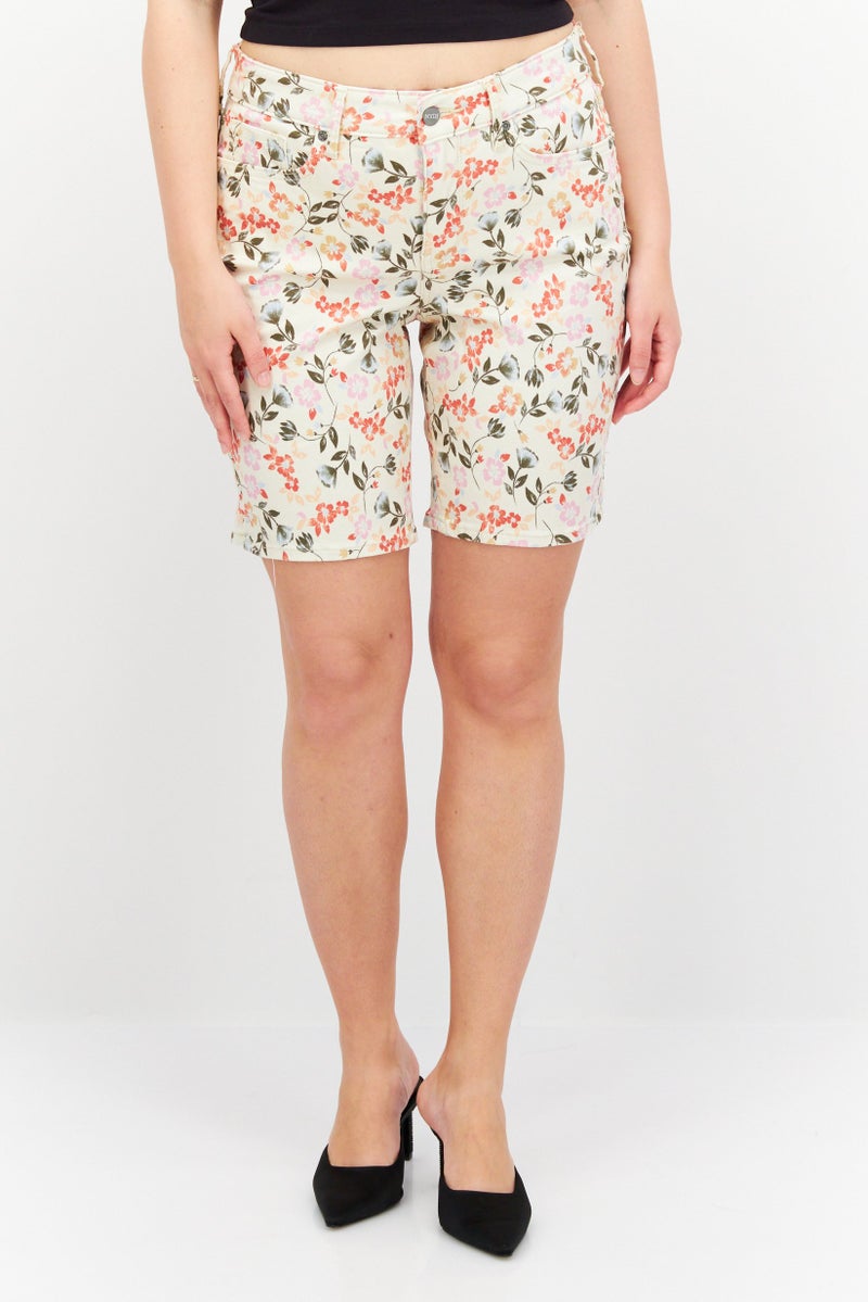 NYDJ Women Floral Print Denim Shorts, Multicolor - Image 1