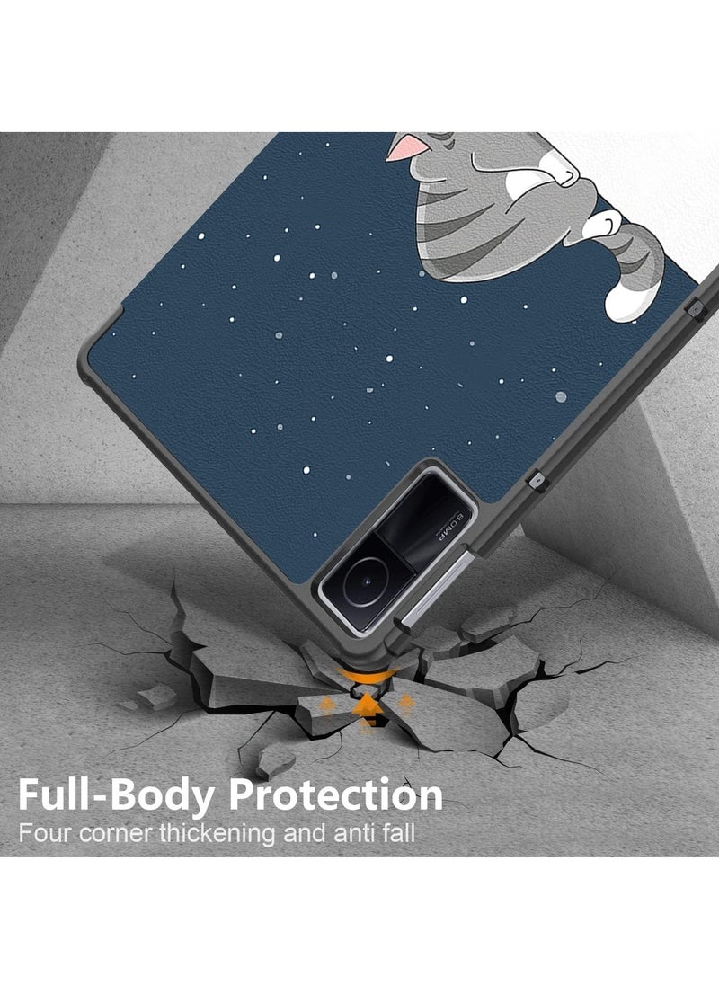 Case for Xiaomi Redmi Pad 10.61 inch Released 2022, Tri fold Slim Lightweight Hard Shell Smart Protective Cover with Multi-Angle Stand (Good Night) - Image 5