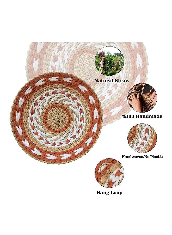 Woven Wall Basket Decor Special Woven Bowls Trays Set Indoor Hanging Baskets for Table and Wall Rustic Durable Natural Handmade Boho Decorations  - Image 4