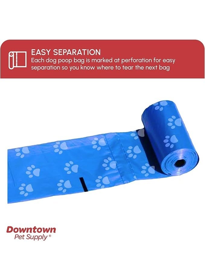 Downtown Pet Supply - Large Dog Poop Bags with Dog Leash Clip and Poop Bag Dispenser - Cat Litter & Dog Poop Scoop Bags - Unscented, Leak-Proof Bags - Paw Print - Rainbow - 12.5 x 8.5in - 180Ct - Image 5