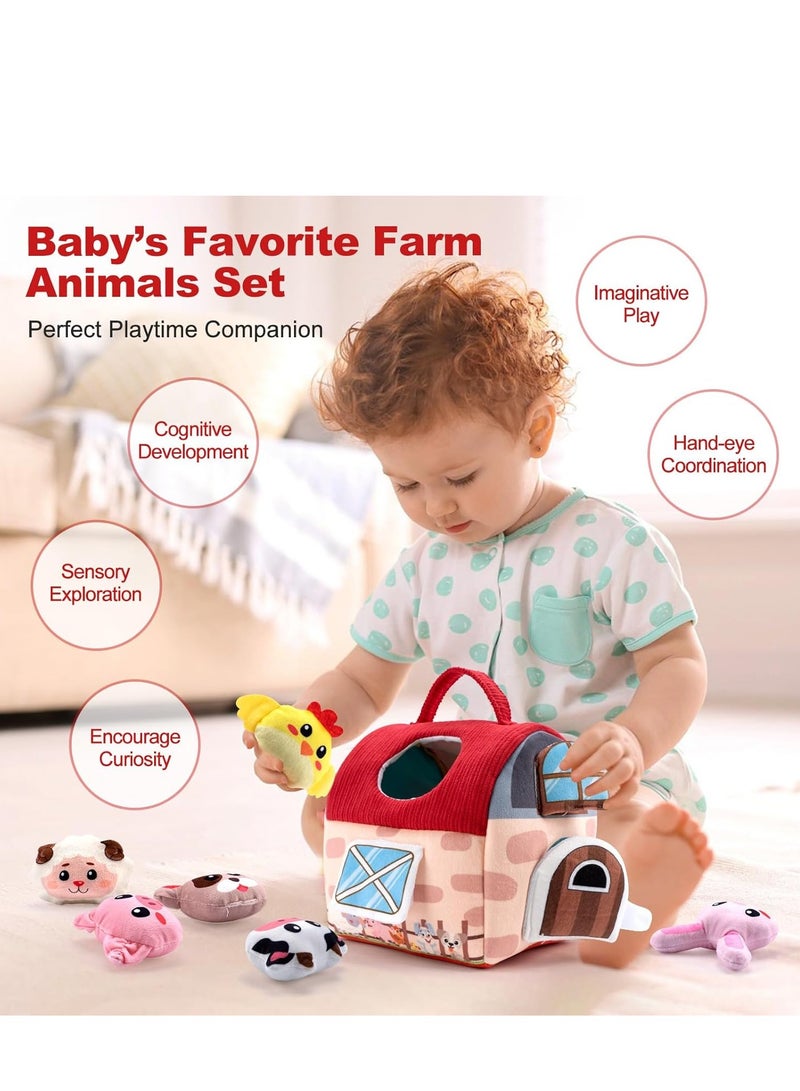 0 تي أوه وان تيك ألعاب أطفال من عمر 6 إلى 12 شهرًا - ألعاب فرز أشكال حيوانات المزرعة الصغيرة مع 6 قطع من حيوانات المزرعة المحشوة وألعاب قطيفة وخشخشة وورق مجعد ومرآة - ألعاب مونتيسوري المزدحمة للأطفال الصغار وألعاب حسية للأطفال الصغار من عمر 1 إلى 3 سنوات - Image 3