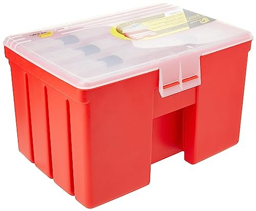 PLANO رف تنظيم قابل للتخزين من بلانو مولدينغ 932001 مع غطاء، أحمر - Image 1