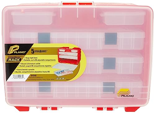 PLANO رف تنظيم قابل للتخزين من بلانو مولدينغ 932001 مع غطاء، أحمر - Image 2