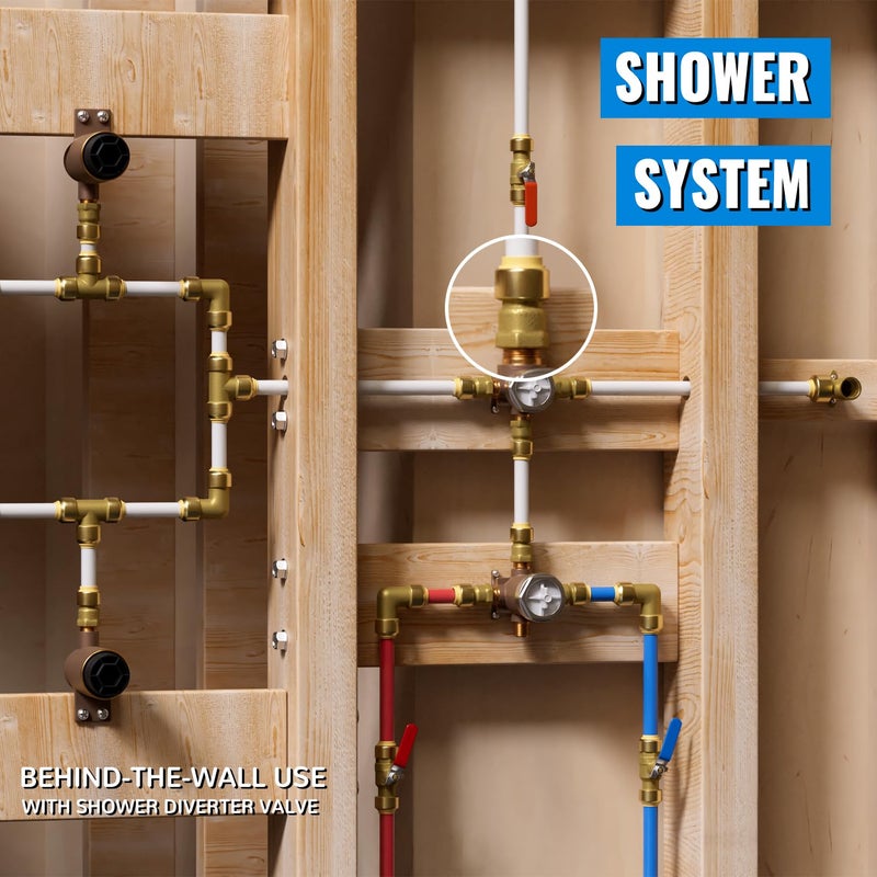 SUNGATOR 6-Pack Female Adapter, 1/2-Inch by 1/2-Inch Straight Connector Plumbing Fitting, Push Fit PEX Fittings with Disconnect Clip, Push-to-Connect Copper, CPVC, No Lead Brass Pipe Fittings - Image 4