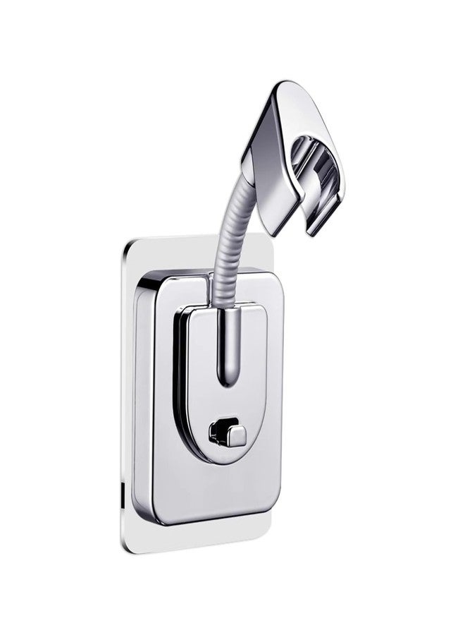 Jigspsyzh Shower Head Holder Wall Mount, 360° Adjustable Handheld, No-Drill Strong Adhesive Wand Bracket, Waterproof, Fits Handles up to 0.83 in (2.1 cm), Bathroom Accessories, Chrome Finish - Image 1