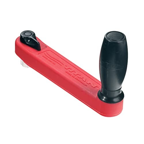 Lewmar 8" Single Grip Winch Handle, Locking, Red with Black Grip – Lightweight, chip-Resistant gelcoat, Strong Composite Design, Glass-Filled Welded Nylon Handles for Strength - Image 1