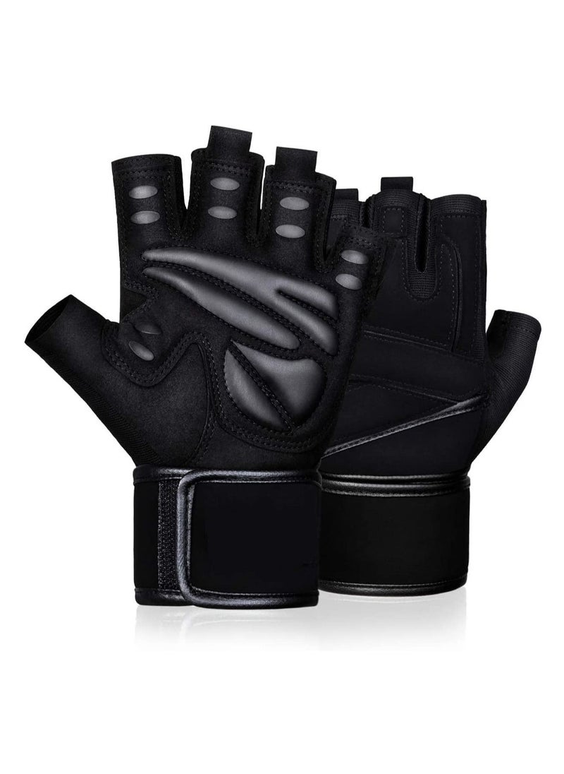 Arabest Workout Gloves Weight Lifting Gloves for Men and Women, Wrist Support Gloves,Breathable Half Finger Exercise Gloves for Weight Training, Pull Up, Gym Fitness, Home Work Out,Exercise  - Image 1