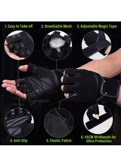 Arabest Workout Gloves Weight Lifting Gloves for Men and Women, Wrist Support Gloves,Breathable Half Finger Exercise Gloves for Weight Training, Pull Up, Gym Fitness, Home Work Out,Exercise  - Image 4