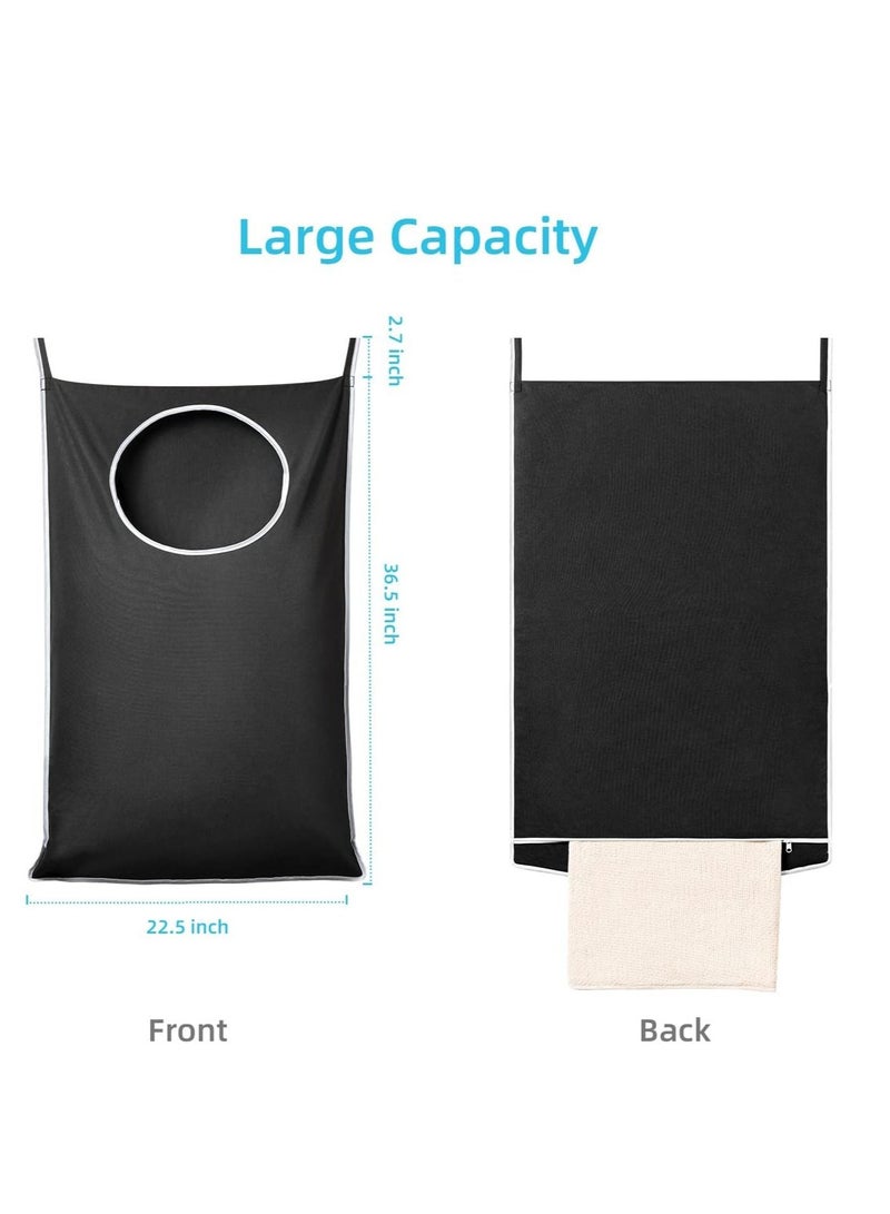SYOSI Door Hanging Laundry Bag Collapsible Hanging Hamper Bag with Large Opening for Whole Family Dirty clothes Large Size Hanging Laundry Bag Clothes Storager for Space Saving Large Laundry Organizer Bag  - Image 3