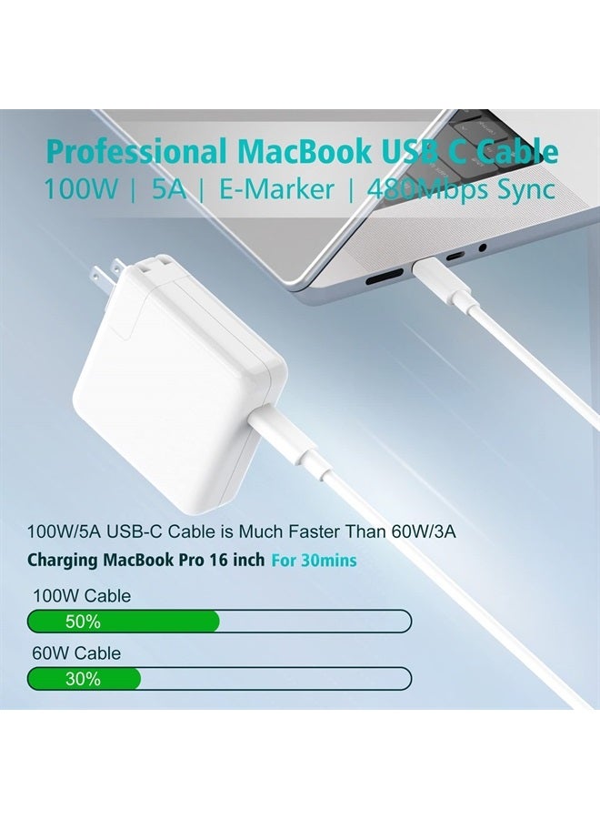 IFEART كابل USB C إلى USB C 100 واط بطول 6.6 قدم لجهاز MacBook Pro 16 15 14 13 بوصة، M1 M2 MacBook Air، iPad Pro 12.9 11 بوصة، iPad Air 5 4، Mini 6، Samsung Galaxy S23 S22 Ultra، كابل شحن سريع للغاية من نوع USB-C PPS - Image 2
