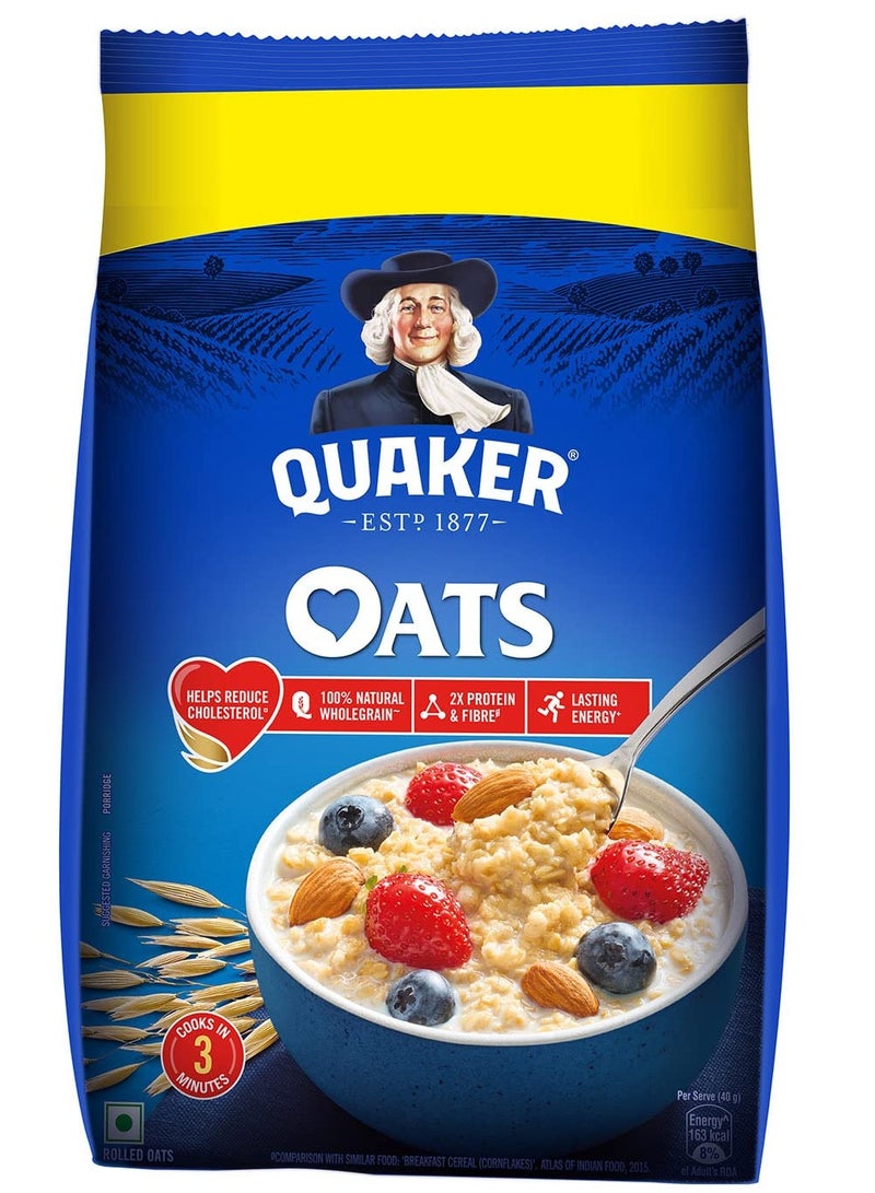 Quaker Oats 1kg Rolled Oats Natural Wholegrain Nutritious Breakfast Cereals Dalia Porridge Easy To Cook - Image 1