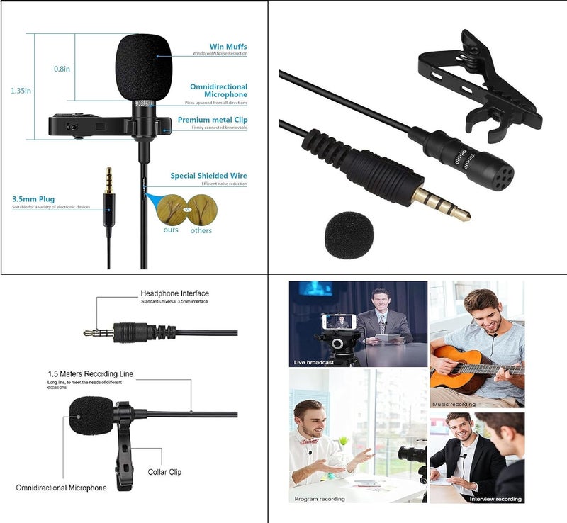 SUBTON BASICS Selfie Stick with Wireless Bluetooth Selfie Remote & 1meter Wired Collar Mic|Compatible with All Smartphones for YouTube Vlogging Reels Shots Photo Shoot(1 Meter Selfie Stick + Mic) - Image 4