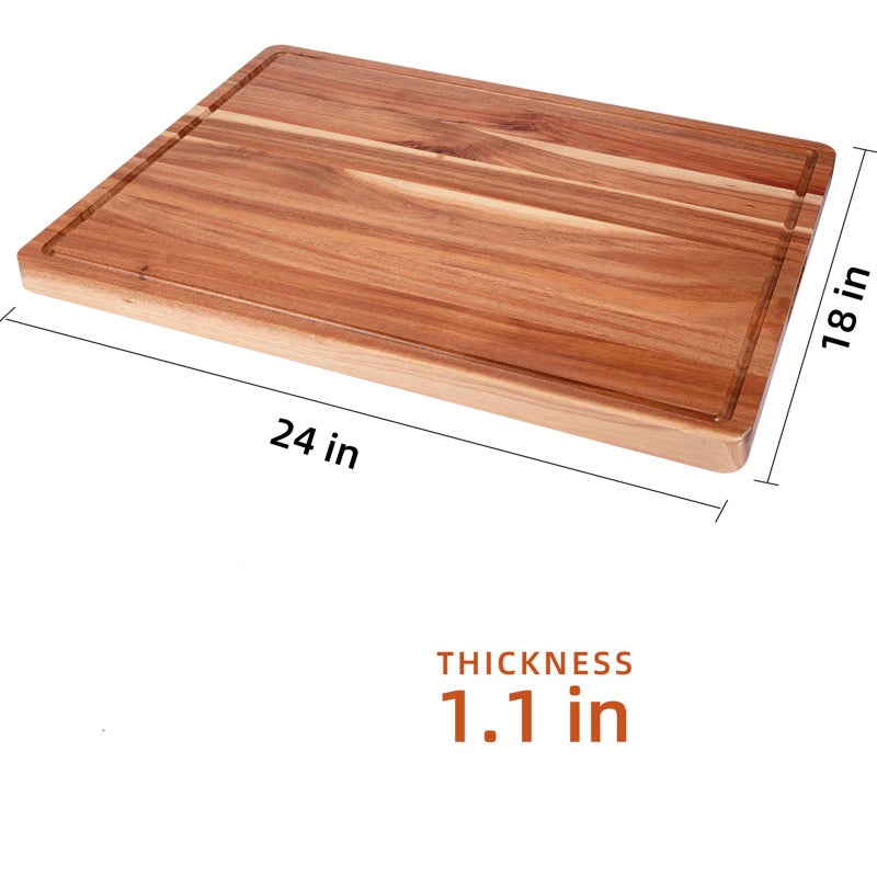 GAOMON 24 x 18 In Acacia Cutting Boardfor Kitchen, XXL Extra Large Charcuterie Cheese Platter Serving Tray, Food Prep and Serving Boards, Chopping Boards for Meal Vegetables and Cheese - Image 5