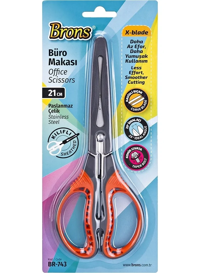 Brons BR-743 Scissors with Protection Case 21 cm