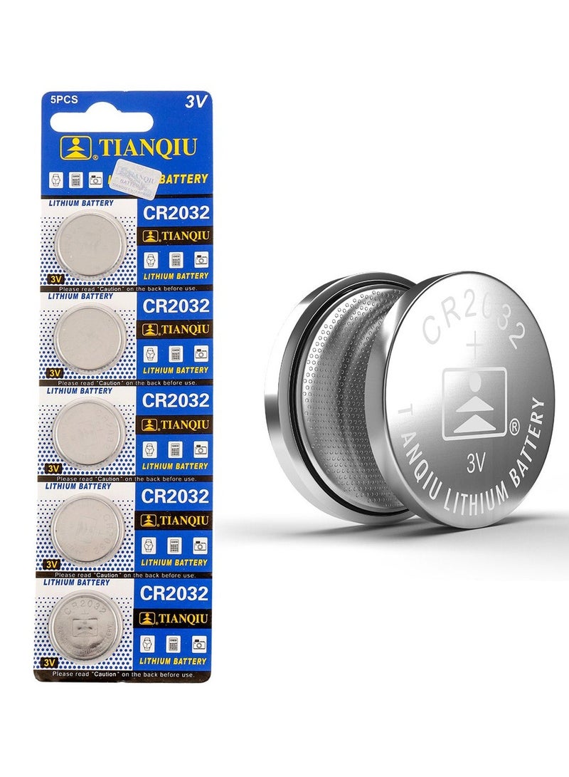 TIANQIU 5 Pcs CR2032 Lithium Coin Battery, 3V Button Cell for Watches, Motherboards, Calculators, Key Fobs, Fitness Devices  - Image 1