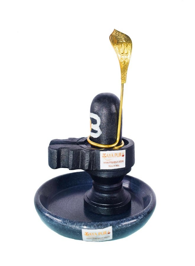 MAYAPURI Original Black Stone Shivling with Abhishek Plate Combo Set | Shiva Lingam for Daily Pooja (2 inches) - Image 2