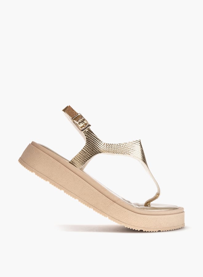 Pablosky Girls Textured Sandals With Buckle Closure - Image 5