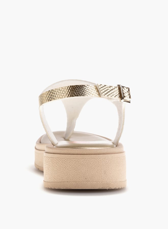 Pablosky Girls Textured Sandals With Buckle Closure - Image 3