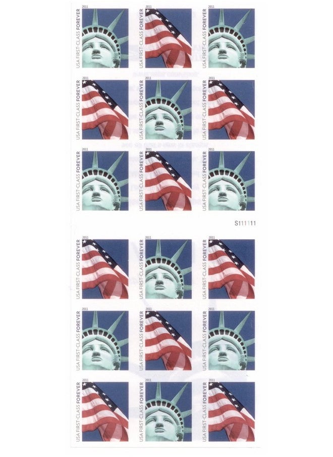 USPS Forever Stamps Lady Liberty And Flag Atm Sheet Of 18 Stamps Scott 4519B  - Image 2