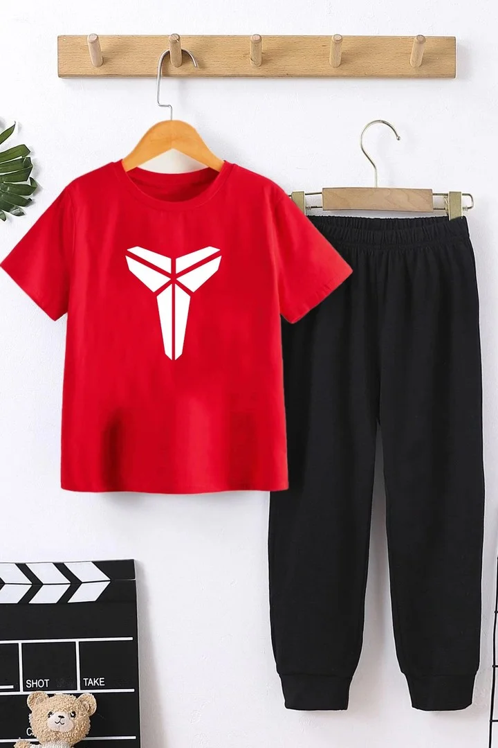 ONLYTRENDWEAR Kids Kobe Bottom - Top Tracksuit Set 3-4 Years Old Red