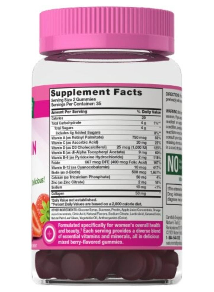 Nature's Truth Natures Truth Womens Multivitamin Gummies Plus Collagen 70 Count - Image 4