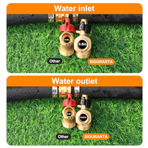 SIGURANTA 1/2" NPT × 3/4" GHT Brass Outdoor Spigot - 1/4-Turn Heavy-Duty Sillcock Hose Bibb, Patio Sillcock for Garden Hose/Car Washing, Ideal as Garden Faucet（Long Handle + Leak-Proof Tape） - Image 4